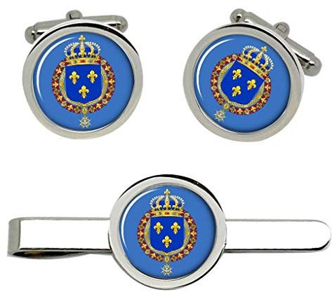 Französisch Königliche Wappen Manschettenknöpfe Und Krawatte Clip Set