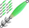 POFET 10 Stück Luminous Octopus Squid Jig Hook,Kunstköder, Angelköder, Metall Wobbler Swimbait, fischköder, Spinnerbait für Salzwasser Süßwasserforellen