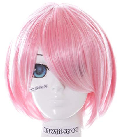 PL-584-1 Rosa Bob kurz Haar für Ram Re Zero Pastel Goth Cosplay Perücke Wig Anime Manga