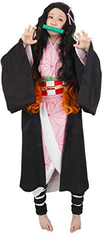 CoolChange Cosplay Kostüm von Nezuko Kamado mit Mundstück aus D. Slayer | Größe: L