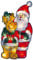 Smart Lighting Double-Sided Christmas Window Silhouette LED Lights with Metallic Effect Battery Operated Xmas Decoration (Santa & Rudolph)