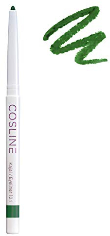 COSLINE Kajal und Eyeliner 104 Evergreen, Grün, Wasserfester Kajal, Verschmiert nicht, Grüner Lidstrich, Weiches Auftragen, Starke Pigmentierung, Vegan, Made in Germany