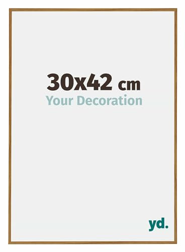 Your Decoration - Bilderrahmen 30x42 cm - Buche Hell - Bilderrahmen aus Kunststoff mit Acrylglas - Antireflex - 30x42 Rahmen - Evry