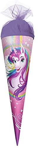 Adina Gefüllte Schultüte Einhornporträt 35cm (Mädchenfüllung Schulanfänger)