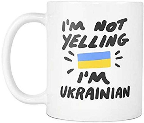 I'm Not Yelling I'm Ukrainian Portable Novelty Ceramic Mug Coffee Cup Office Mug
