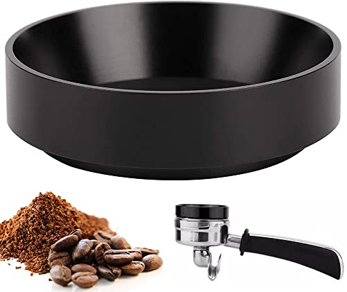 Anillo Dosificador, 53 mm Embudo Dosificadora Café, Anillo Dosificación Café, Embudo de Dosificación de Café, para Máquina de Café Expreso Accesorios para Preparación de Café (Negro)
