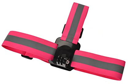 TECHALOGIC Reflective Head/Helmet strap compatible with GoPro Cameras (Pink Reflective)