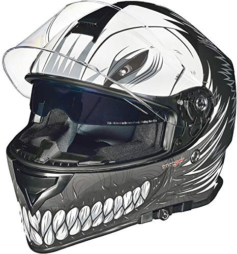 rueger Integralhelm Motorradhelm Kinderhelm Motorrad Integral Roller Helm rueger, Farbe:Black Hollow, Größe:L (59-60)