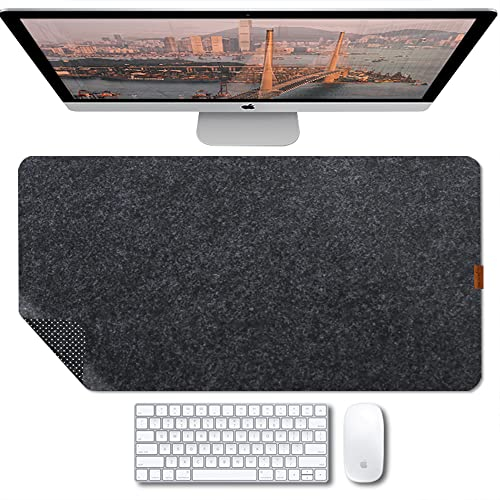 Bright Stone Filz-Schreibtischunterlage, rutschfestes Mauspad, 69,8 x 30 cm, Bürobedarf, Schreibtischschutz, Schreibtischzubehör für Zuhause und Büro, Schwarz