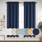 Navy Blue Curtains 63 Inch Length for Nursery Room Pair Set Rod Pocket Window Panels Semi Privacy Sheer Linen Textured Light Airy Soft Navy Curtains for Boys Bedroom Gaming Game Room Decor Indigo Blue
