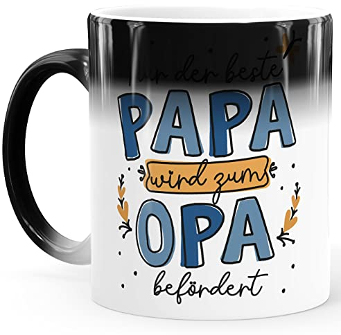 SpecialMe® Farbwechsel-Tasse Geschenk für Papa zum Vatertag Spruch Nur der beste Papa wird zum Opa befördert Magic Magic-Tasse