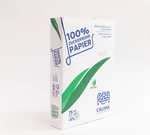 CALIMA® White Paper TreeFree Kopierpapier, 100% Zuckerrohr, langlebig, A4, 75 g/m², 500 Blatt