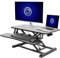 Vivo DESK-V028KB Höhenverstellbarer Schreibtischaufsatz, Sitz-Steh-Arbeitsplatz für zwei Monitore und Laptop, mit breiter Tastaturablage, Schwarz, 71,1 cm