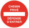 AUA SIGNALETIQUE - Panneau De Signalisation Circulaire en PVC 1.5 mm (Ø 170 mm, Chemin Privé Défense D'entrer)