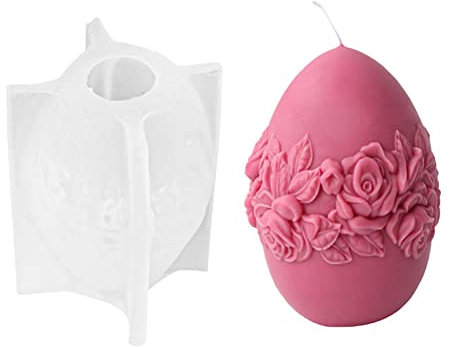 komsoup Stampo in Silicone per Uova di Pasqua, Stampi in Silicone Pasquali per Uova, Stampi per Candele A Forma di di Intagliato di Pasqua, per Torta Fondente, Cioccolato, Candela per Aromaterapia