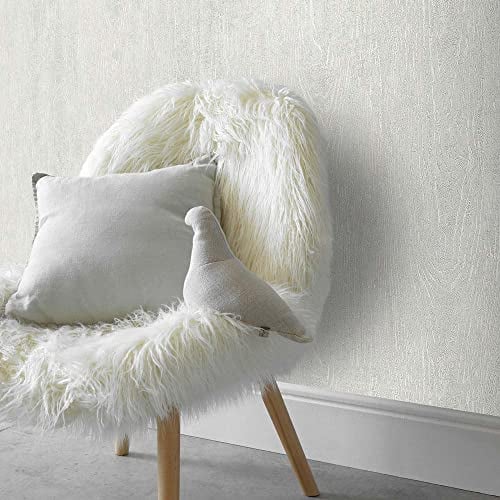 Erismann 10307-26 Papier peint intissé effet bois blanc crème argenté métallisé