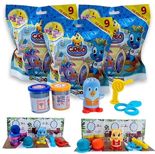 #sbabam Creo Parrucchiere, Knete Set für Kinder, 3er-Pack, Teig Werkzeuge und Formen Knete Zubehör - Spielzeug ab 3 Jahre für Kinder, Jungen, Mädchen