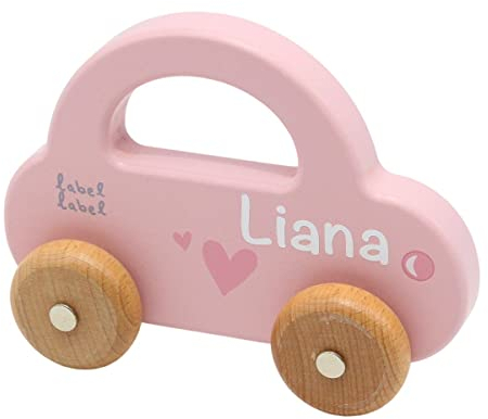 Personalisiertes Geschenk Baby Kind in Rosa I Geschenkidee zur Geburt Mädchen I Handmade Spielzeug I Personalisierte Geschenke Baby I Geschenkidee mit Name & Geburtsdaten Andenken Erinnerung (Auto)