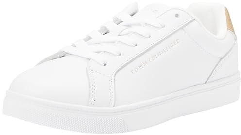 Tommy Hilfiger Damen Cupsole Sneaker Schuhe, Weiß (White/Gold), 41