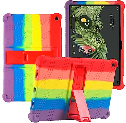 YHFZR Custodia Cover per Google Pixel Tablet, Ultra Leggero Protettiva Cover in Silicone con Supporto per Bambini per Google Pixel Tablet 11 Pollici 2023, Colorato