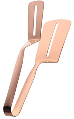 BESTonZON Edelstahl Servierzange Grillzange Kochzange Steakzange Buffetzange Küche Grillen Kochen Roségold