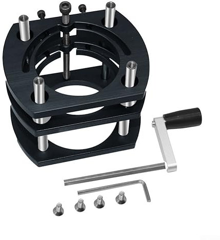 Sollevatore per router, di sollevamento in metallo per fresatrice da tavolo, inserto piastra di base, morsetto a 4 ganasce (nero)