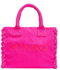 Pinko Beach Shopping Canvas Riciclato Unito, Borsa Donna, N17Q_Pink Antique Gold, Taglia Unica