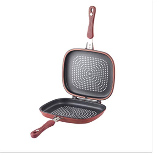 VELLOW Sicuro Padella Doppia Faccia Antiaderente Doppia Padella Induzione Quadrata Lavabile In Lavastoviglie Alluminio Pentola for Pancake Bistecca Pentola Senza Fumi Pentola for La Colazione