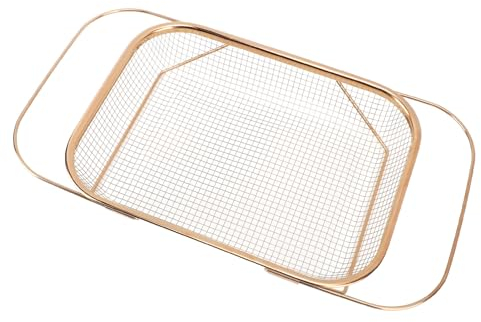 Scolapasta senza sforzo con il cestello scolapasta sopra il lavello in acciaio inossidabile, manici, maglia fine espandibile ed essenziale per lavello da cucina (oro rosa)