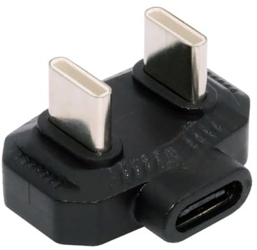 cablecc Adattatore USB-C Type-C 480Mbps OTG dati maschio a maschio con alimentazione PD opposta a forma di U posteriore angolato per microfono del telefono