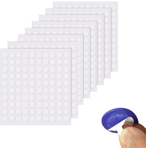 BSGZCM 8 Pieces Sticky Dots Double Sided, Glue Dots, Glue Dots Double Sided, Sticky Dots(10 Mm*0.5 Mm), for Photos Wall, Posters, Kitchen, Party