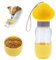 MoYouno Portable Dog Water Bottle for Walking,Dog Travel Water Bottle with Food Container,Portable Pet Dispenser,Detachable Design Combo Cup,Puppy Water Bottles for Walking,Hiking,Camping (Yellow, L)