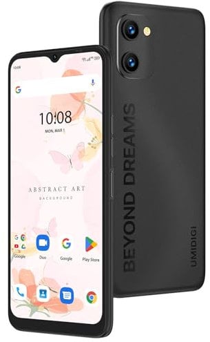 UMIDIGI Mobile Phones, 128GB ROM/2TB TF Phone Unlocked, 50MP Camera,Octa-Core Unlocked Phone Android,6GB RAM, 5150mAh,6.52”HD+Screen,4G LTE SIM Free, Dual SIM Smartphone, Face ID/GPS/OTG-UK Version