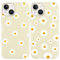 Foonary 2 Pack Floral Phone Case Compatible with iPhone 14/iPhone 13 6.1 , Slim Soft Silicone with Flowers Design Aesthetics Pattern, Shockproof Bumper Protector Matte Cover for iPhone 14 Daisy