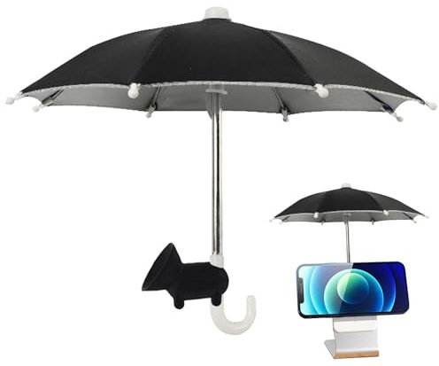 Phone Umbrella For Sun Shad With Suction Cup Stand - Cell Phone Umbrella For Sun | Sun Shield For Cell Phones | Uv Protection Anti-Glare Coolness Phone Umbrella | Cell Rain-Proof Phone Umbrella