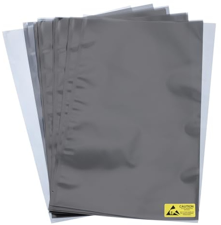 sourcing map 20Pcs Anti Static Bags ESD Shielding Bag Flat Open Top Anti Static Bag for Electronic Devices 8x12 Inch(200x300mm)