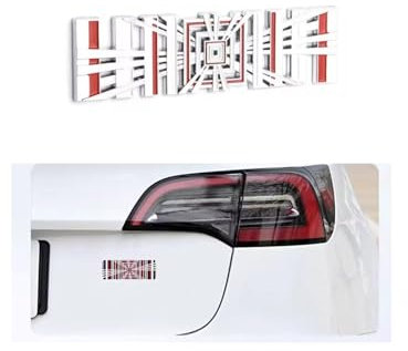 Selbstklebende und individuelle 3D-Buchstaben für Kofferraum: Tesla Dual Motor & Plaid, kompatibel mit Tesla-Modellen: X, Y, S und 3 Highland (PLAID, GRIS, GRAU, ROT)