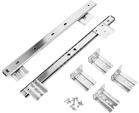 JECOMPRIS 1pair Keyboard Shelf Track Runners for Under Desk Smooth Bearing Drawer Slides for Office Computer Setup Easy Installation and Design