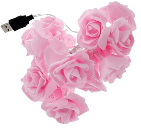 IMIKEYA Rose Blume Licht String 3m 20 Glühbirnen Lichter Für Hochzeit Decor Zufällige Farbe