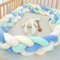 WLXFF Bettschlange Geflochten, Babybett Umrandungen, Dekokissen Flauschig Zierkissen Geflochten, Superweich Knotenkissen, Bettumrandung Geflochten,4 sharesf,350CM