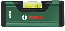 Bosch Spirit Level 12cm (Mini Level; Precise Alignment with Fluorescent Bubble for Horiziontal Reading; Aluminum Body; Softgrip Bumpers; V-Groove)
