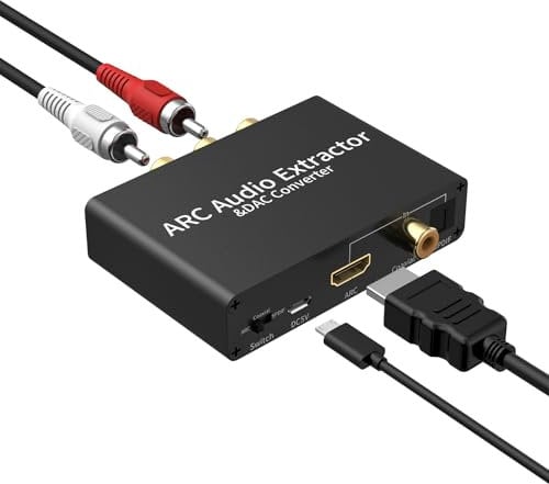 Multifunktions-ARC-Audio-Extraktor, HDMI ARC, Glasfaser, Koaxiale 3-Eingangsmethoden-Schaltfunktion, 3.55mm Stereo-Kopfhörer-Anschluss Ausgestattet Hochleistungs-Audio-Verstärker