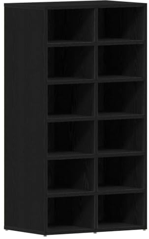 vidaXL Schuhregal Schwarz Eichen-Optik 54x34x100,5 cm Holzwerkstoff