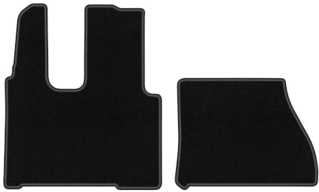 Velours-Fußmatten vorne passend für Mercedes Actros MP4, Schwarz, BASIC | passend für Breite Kabine; dünner Velours-Teppich (Polypropylen), ca. 4 mm; rutschfest, Universal-Befestigungen