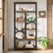 Tribesigns Bücherregal, Industrielles 5-stöckiges Etagere Bücherregal, 180cm hohe Bücherregale Display Regal Storage Organizer, Offenes Lagerregal für Wohnzimmer Home Office, Rustikales Braun