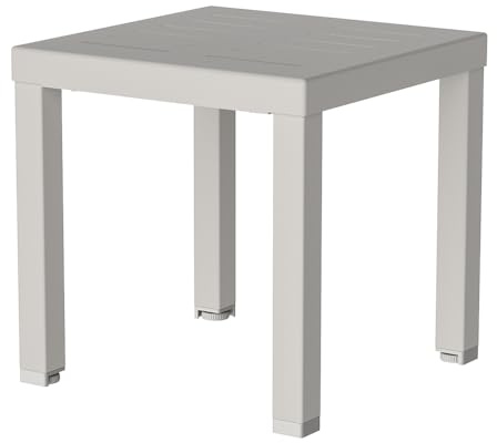 DHYGOTFUR Quadratischer Beistelltisch Couchtisch für Outdoor | Ultraleichter Garten-Coffee Table wetterfest & Kratzfest | Leicht zu bewegen für Balkon, Terrasse & Innenbereich (Weiß/White)
