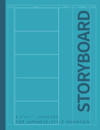 Storyboard Notebook – Japanese-Style Animation Frame Template: 5-Frame Vertical Layout | 8.5” x 11” | For Animators, Creators, and Visual Storytellers