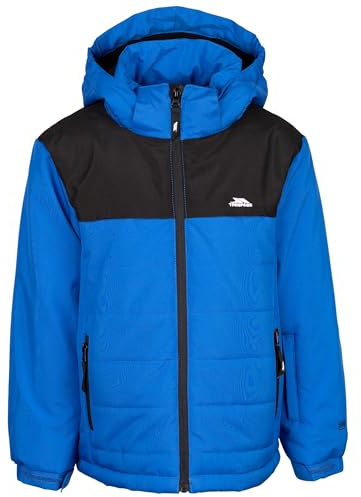 Trespass Kids Jacket Halston - Unisex, Waterproof, Padded, Quilted Panels, Detachable Hood, Contrast Zip, Zipped Pockets, Inner Snowbreak, Adjustable Hem & Cuffs