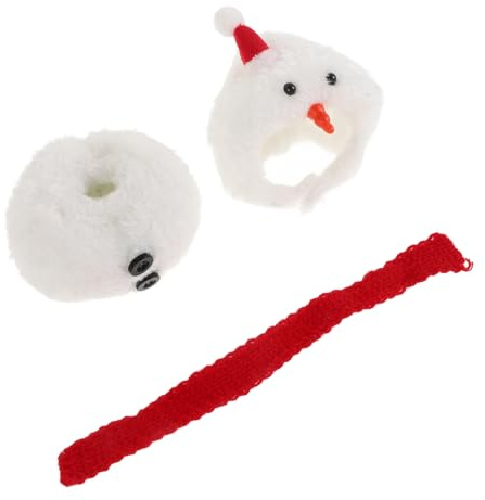 Beaupretty Weihnachtliches Puppenkleidungs Set Schneeanzug mit Mütze und Schal Miniatur Puppenzubehör für Stehende und Sitzende Puppen Festliche Dekoration und Basteln