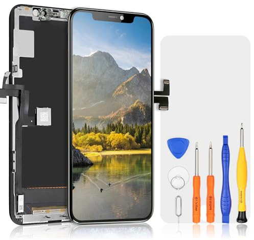 bokman Display Ersatzbildschirm für iPhone 11 Pro | 5,8 Zoll Schwarz LCD-Glas-Touchscreen FHD Passendes Profi-Werkzeugset enthalten